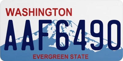 WA license plate AAF6490