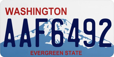 WA license plate AAF6492