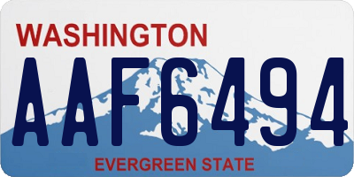 WA license plate AAF6494