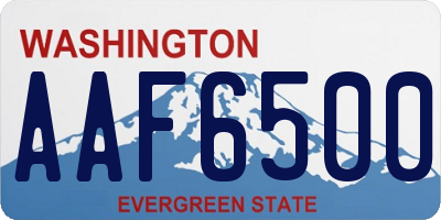 WA license plate AAF6500