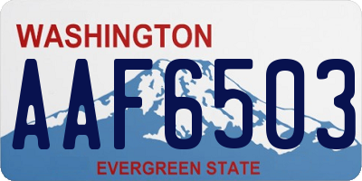 WA license plate AAF6503