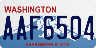 WA license plate AAF6504