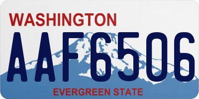 WA license plate AAF6506