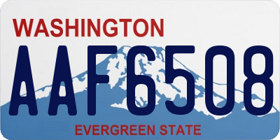 WA license plate AAF6508