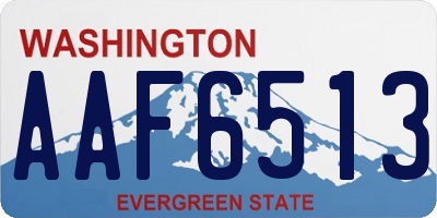 WA license plate AAF6513