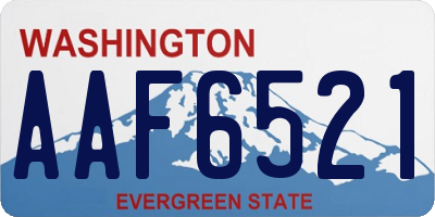 WA license plate AAF6521