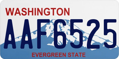 WA license plate AAF6525