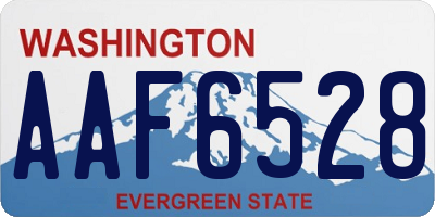 WA license plate AAF6528