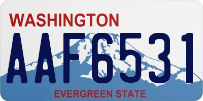 WA license plate AAF6531