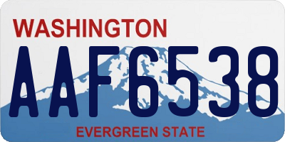 WA license plate AAF6538