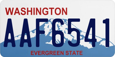 WA license plate AAF6541