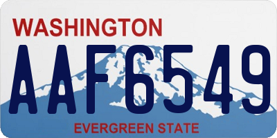 WA license plate AAF6549