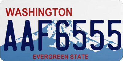 WA license plate AAF6555