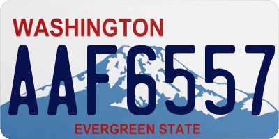 WA license plate AAF6557