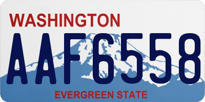 WA license plate AAF6558