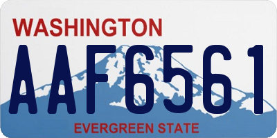 WA license plate AAF6561