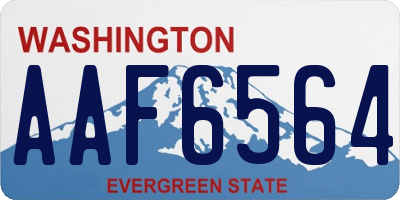WA license plate AAF6564