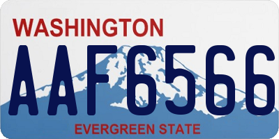 WA license plate AAF6566