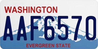 WA license plate AAF6570