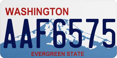 WA license plate AAF6575