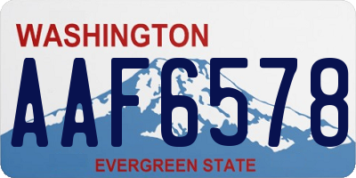 WA license plate AAF6578