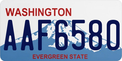 WA license plate AAF6580