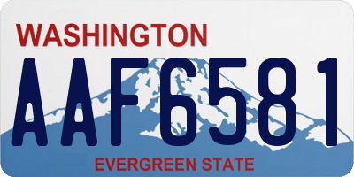 WA license plate AAF6581