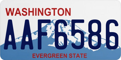 WA license plate AAF6586