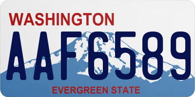 WA license plate AAF6589
