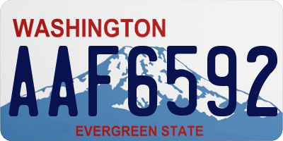 WA license plate AAF6592