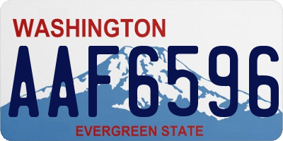 WA license plate AAF6596