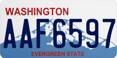 WA license plate AAF6597