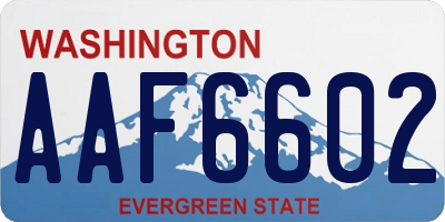WA license plate AAF6602