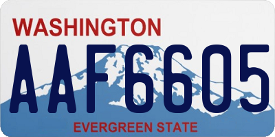 WA license plate AAF6605