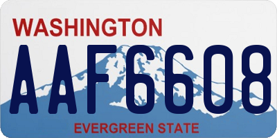 WA license plate AAF6608