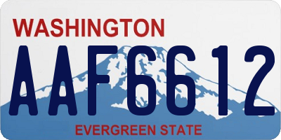 WA license plate AAF6612