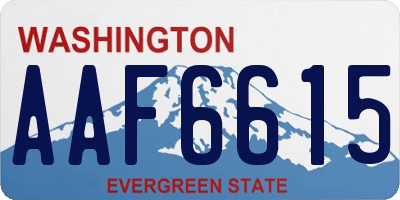 WA license plate AAF6615