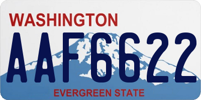 WA license plate AAF6622