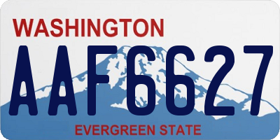 WA license plate AAF6627