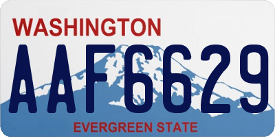 WA license plate AAF6629