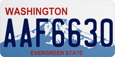 WA license plate AAF6630