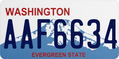 WA license plate AAF6634