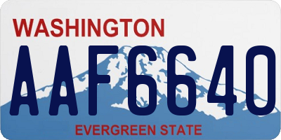 WA license plate AAF6640