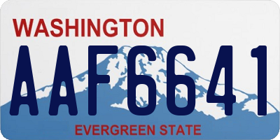 WA license plate AAF6641