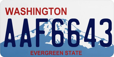 WA license plate AAF6643