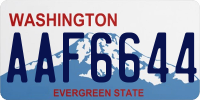 WA license plate AAF6644