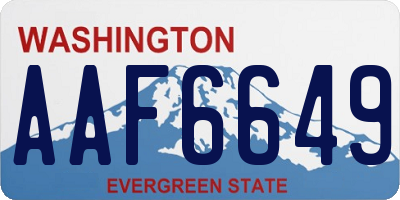 WA license plate AAF6649