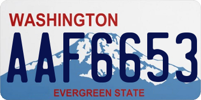 WA license plate AAF6653