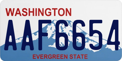 WA license plate AAF6654