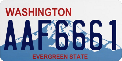 WA license plate AAF6661